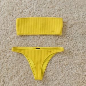 TRIANGL YELLOW BANDEAU BIKINI